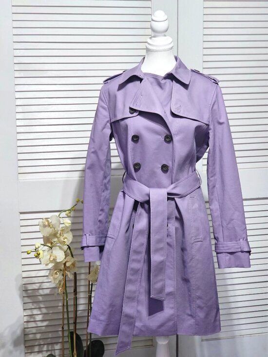 hobbs Jackets & Blazers - NWOT Hobbs London Women's Lavender Saskia Double-Breasted Trench Coat Sz 10 3299
